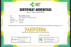 Klinik Metro Medical Centre Kota Metro Raih Paripurna dari LPA Laprida